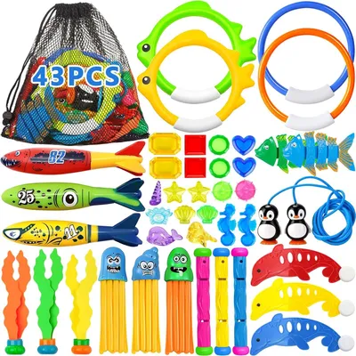Imagen del producto de Juego acuático, de 43 piezas, de colores, para piscina y entrenamiento