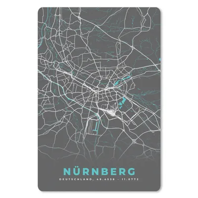 Produktbild von MuchoWow® Mauspad Mousepad Stadtplan - Deutschland - Blau - Nürnberg - Karte 18x27 cm - Mousepads - Maus Mat - Pad - Mausunterlage
