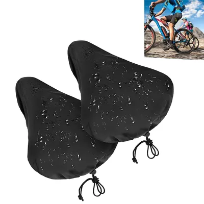 Produktbild von Fahrradsattel Schutz 2er Set, Universal Satteldecke, Elastisch, Regen & Staubschutz, 26×25 cm, Citybike, Mountainbike, Rennrad, Outdoor Zubehör