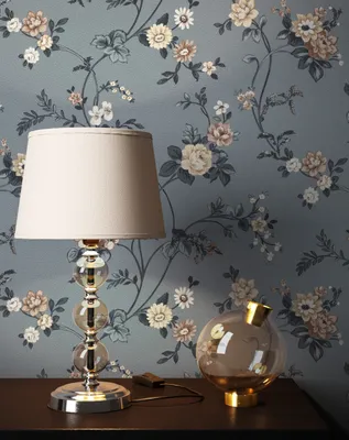Produktbild von NEWROOM Tapete Grau Vliestapete Blumen - Blumentapete Landhaus Beige Weiß Blüten Wiese  Romantisch