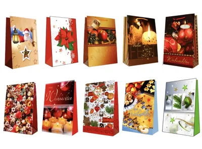 Produktbild von 10x Weihnachten Geschenktaschen Set Geschenktüten Christmas Taschen Klein