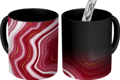 Produktbild von MuchoWow® Zauber Tasse Zaubertasse Magic Marmor - Rot - Gold 350 ml Farbwechsel Becher Geschenk Geschenkidee - Magic-Tasse - Fototasse - Keramiktassen - Bilder - Tasse Kaffee - Getränkbecher - Kaffeta
