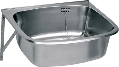 Produktbild von KWC Ausgussbecken, SIRIUS, Edelstahl, 560x200x460 mm, Klapprost und Spritzwand