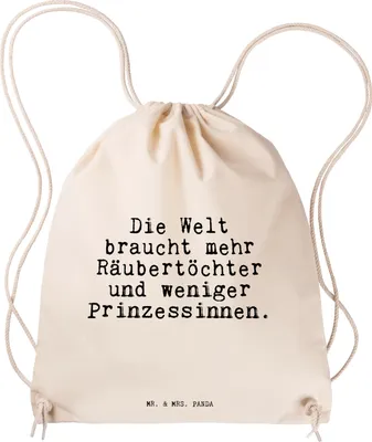 Produktbild von Mr. & Mrs. Panda Stoffbeutel Die Welt braucht mehr... - Transparent - Geschenk, wander rucksack, Stoffrucksack, Spruch Sprüche Weisheiten Zitate Lustig Weisheit Worte