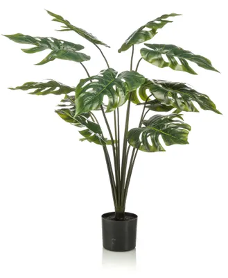 Produktbild von künstliche Monstera Topfpflanze mit 8 Blättern H.110cm Emerald Zimmerpflanze