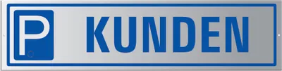 Produktbild von Parkplatzschild Kunden - Aluminium silber eloxiert 400x100 mm gelocht