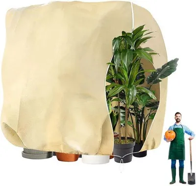 Zdjęcie produktu dla Unyqoos® Oddychająca osłona ochronna przed mrozem dla roślin, 250 x 360 cm, wykonana z materiału filcowego z zamkiem błyskawicznym i sznurkiem ściągającym, wielokrotnego użytku – ochrona przed mrozem, wiatrem i śniegiem dla palm i roślin doniczkowych
