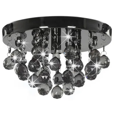 Immagine prodotto di vidaXL Plafoniera con perle nere fumé nero rotondo G9