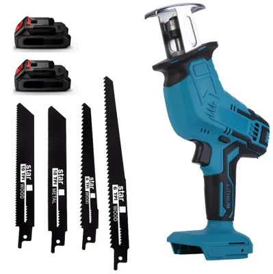 Image de Scie sauteuse sans fil, 4000 tr/min, 4 lames interchangeables, 2 batteries