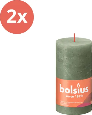 Immagine prodotto di Bolsius - Candela a colonna rustica - 130/68 - 1 pezzo per confezione - Olive fresche - Confezione risparmio - 2 pezzi