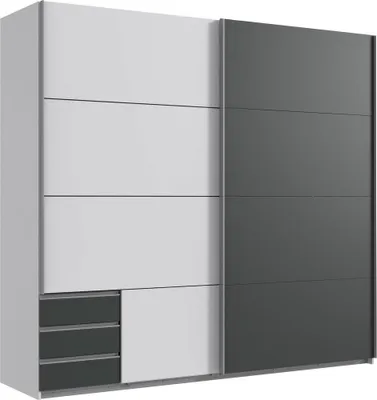 Immagine prodotto di Armadio ad ante scorrevoli Emden Armadio design selezionabile,bianco/grafite,225x64x210cm