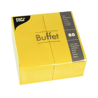 Produktbild von Papstar Servietten gelb 33x33cm 2-lagig 80 Stück