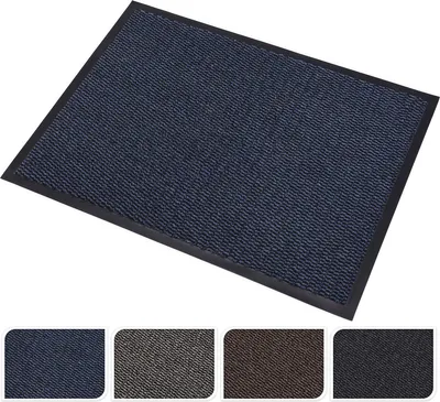 Produktbild von H&S Decoration | Fußmatte - 60x80 cm - Schwarz - Rutschfest und Wasserabsorbierend - Elegante Matte