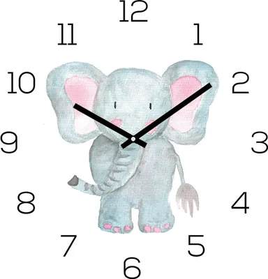 Produktbild von Wanduhr Zootiere 30x30cm Elefant Glas Kinder Uhr Glasbild Tiermotiv Wanddeko
