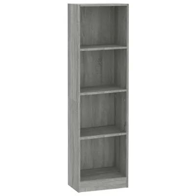 Produktbild von vidaXL Bücherregal 4 Fächer Grau Sonoma 40x24x143 cm Holzwerkstoff