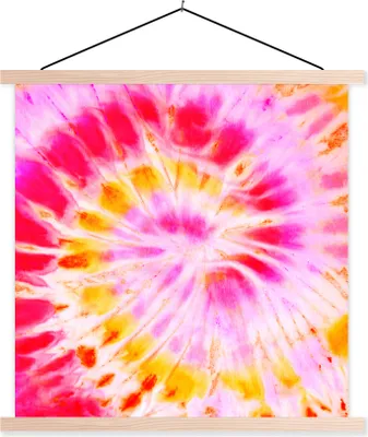 Produktbild von MuchoWow® Textilposter Krawattenfärbung - Rosa - Lila 40x40 cm mit holzfarbenen Rahmen - Posterleiste
