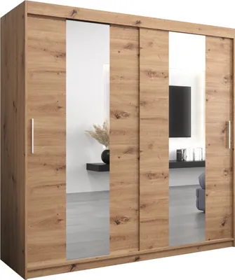 Produktbild von Kleiderschrank, Schiebetürenschrank Schlafzimmer, Schrank mit Spiegel POLE 200 cm