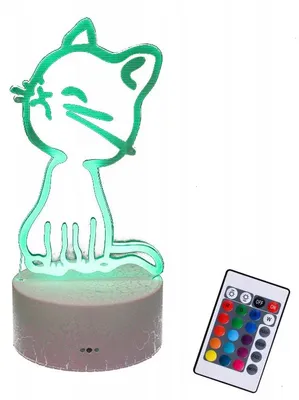 Produktbild von moXomi 3D LED Katze Nachtlicht mit Fernbedienung