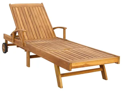 Image de Chaise longue vidaXL 1 place, marron, en bois de teck massif