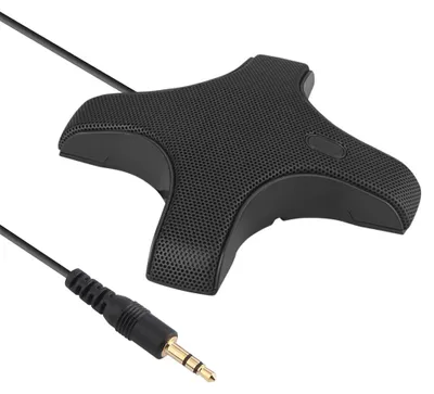 Obrázok produktu pre Konferenčný mikrofón, 360°ã všesmerový kondenzátorový mikrofón pre PC, Plug & Play, 3,5 mm, na nahrávanie videokonferencií, chatovanie, hranie hier, online výučbu, Skype, hovory VoIP