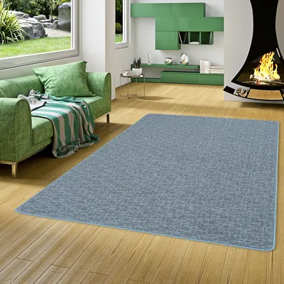 Produktbild von Schlingen Designer Teppich Niva Blau, Größe:80x320 cm