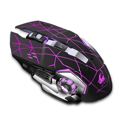 Image de X8 Wireless Gaming Mouse Rechargeable Silent LED Backlight USB Optical Gaming Mouse LOL Souris Surfing Gamer Mouse,Galaxis Noir