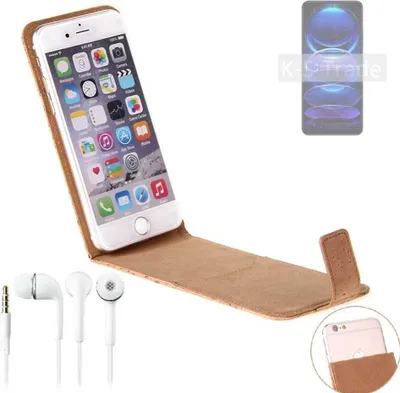 Produktbild von K-S-Trade Schutzhülle mit Kopfhörer kompatibel mit Xiaomi Redmi Note 12 Pro+ Handyhülle Cover Kork Tasche Flipstyle Case