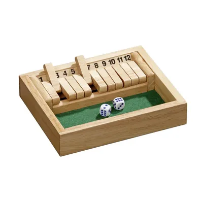 Produktbild von Shut The Box 12er, klein, Würfelspiel, Klappenspiel