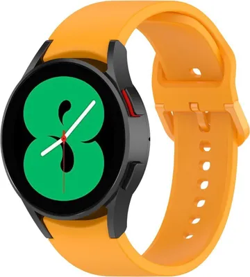Produktbild von Sport Ersatz Armband für Samsung Galaxy Watch 5 Pro 45mm Silikon Band Loop, Größe:45 mm, Farbe:Gelb