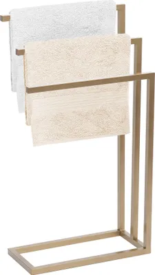 Produktbild von FRAMADO Metall Handtuchständer 3-armig - Badetuchhalter, Gold, 45x21x86cm
