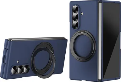 Produktbild von Für Samsung Galaxy Z Fold7 5G Thunderbolt 360 Grad Ringhalter Schutz Hülle Blau