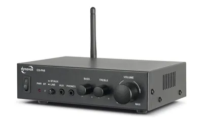 Productafbeelding van Dynavox Mini-versterker CS-PA8, stereo digitale versterker met Bluetooth-antenne en hoofdtelefoon aansluiting, zwart
