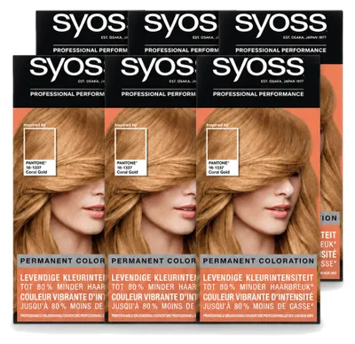 Productafbeelding van 6 x Syoss Pantone haarverf 9-67 Coral Gold - Voordeelverpakking - 6 stuks