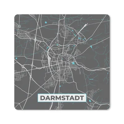 Produktbild von MuchoWow® Mauspad Mousepad Stadtplan - Karte - Darmstadt - Blau - Deutschland - Karte 30x30 cm - Mousepads - Maus Mat - Pad - Mausunterlage - Gaming