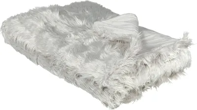 Produktbild von BELIANI Kuscheldecke Hellgrau Acryl 150 x 200 cm Felloptik Modern Schlafzimmer Wohnzimmer Accessoire Deko Überwurf Wohndecke Sofadecke Tagesdecke