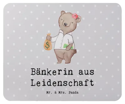 Produktbild von Mr. & Mrs. Panda Mauspad Bänkerin Leidenschaft - Grau Pastell - Geschenk, Witzig, Spruch, computer mousepad, mousematte, Ausbildung, Beruf, Mouse Pad, Bankangestellte, pc