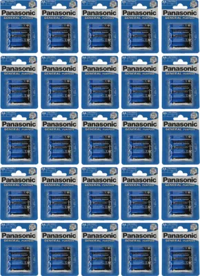 Produktbild von 100x Panasonic AA Mignon Batterie General Purpose 1,5V 25x 4er Blister