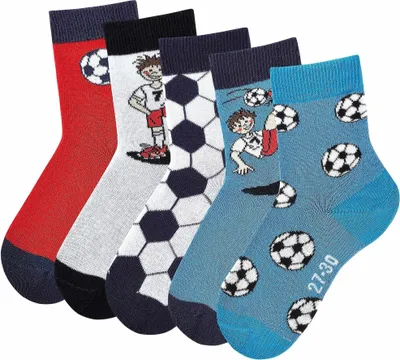 Produktbild von H.I.S. Socken "Fußballsocken, Kinder Fußballsocken, WM Socken" 5 -teilig bunt Größe 31/34
