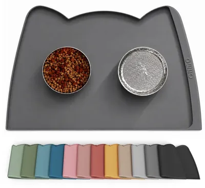 Zdjęcie produktu dla Mata pod miskę dla psa i kota - 60 x 38 cm - Silikon - Wodoodporna - Antypoślizgowa - Zmywalna w zmywarce