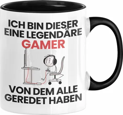 Produktbild von Gamer Geschenk Tasse Lustige Geschenkidee Geburtstag für Gamer Ich Bin Dieser Legendäre Gamer Von Dem Alle Geredet Haben Kaffee-Becher (Schwarz)