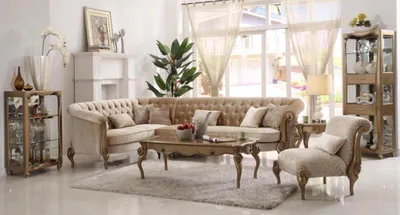 Produktbild von Ecksofa L-Form Sofa Couch Design Couchen Polster Textil Sofa Garnitur Holz Sofas