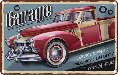 Produktbild von vianmo Blechschild 20x30 cm Auto Garage service parts open 24