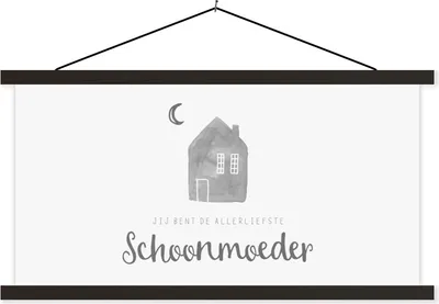 Produktbild von MuchoWow® Textilposter Mutter - Schwiegermutter - Geschenk zum Muttertag - Sprichwörter - schwarz-weiß 120x60 cm mit schwarzem Rahmen - Dekoration Schlafzimmer