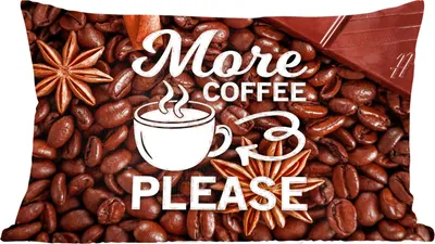Produktbild von MuchoWow® Zierkissen Sofakissen Wohnzimmer Dekokissen 60x40 cm Zitate - Sprichwörter - Mehr Kaffee bitte - Kaffee - Kopfkissen - Polster mit Foto