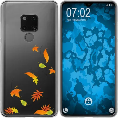 Produktbild von PhoneNatic Case kompatibel mit Huawei Mate 20 Silikon-Hülle Herbst Blätter/Leaves M1