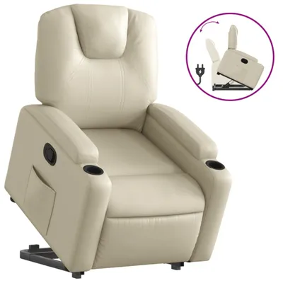 Produktbild von vidaXL Relaxsessel mit Aufstehhilfe Creme Kunstleder