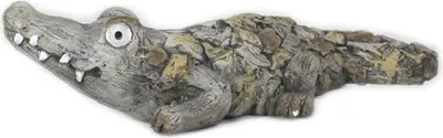 Produktbild von Tier Figur in Stein-Optik Krokodil mit LED Augen 74 x 29cm