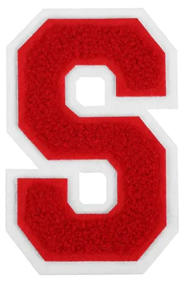 Chenille-Buchstaben-Patch, rot, Buchstabe S, 10,2 x 6,6 cm