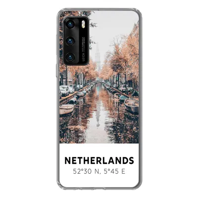 Produktbild von MuchoWow® Handyhülle Schutzhülle Hülle für Huawei P40 Niederlande - Amsterdam - Gracht - Herbst Silikon Softcase Handy Hülle - Handytasche