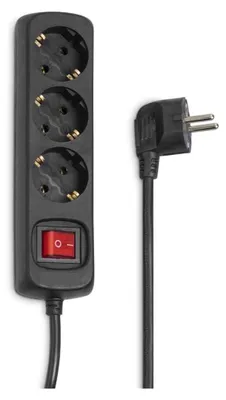 Immagine prodotto di hama 00030392 hama striscia di prese a 3 vie con interruttore 1,4 m nero